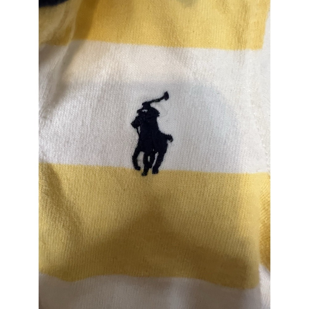 Ralph Lauren 2 Rompers Lot Yellow White Collared And Orange and Navy Long Sleeve - Picture 4 of 14